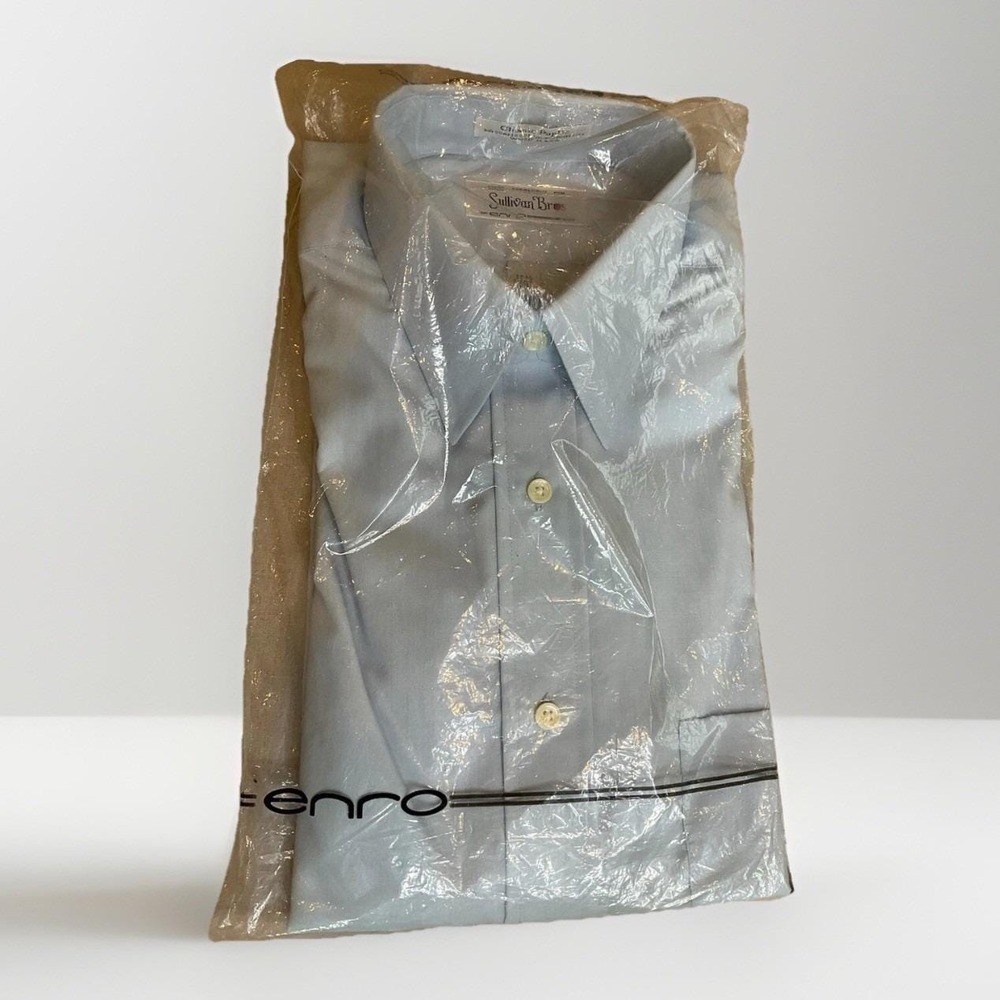 Enro Sullivan Bros Dress Shirt Size 15.5/35 Poplin USA Single Stitch Retro Work